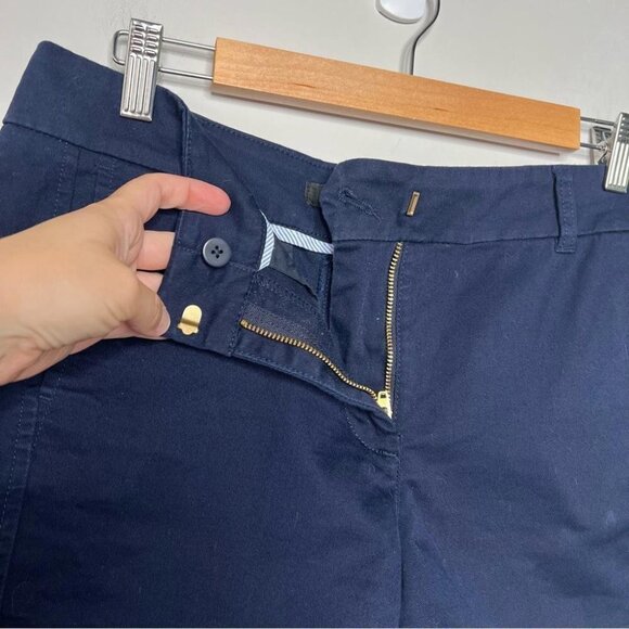 J Crew Womens Size 4 Stretch Chino Short Navy Blue FLAW Preppy Coastal Nautical - Picture 7 of 12